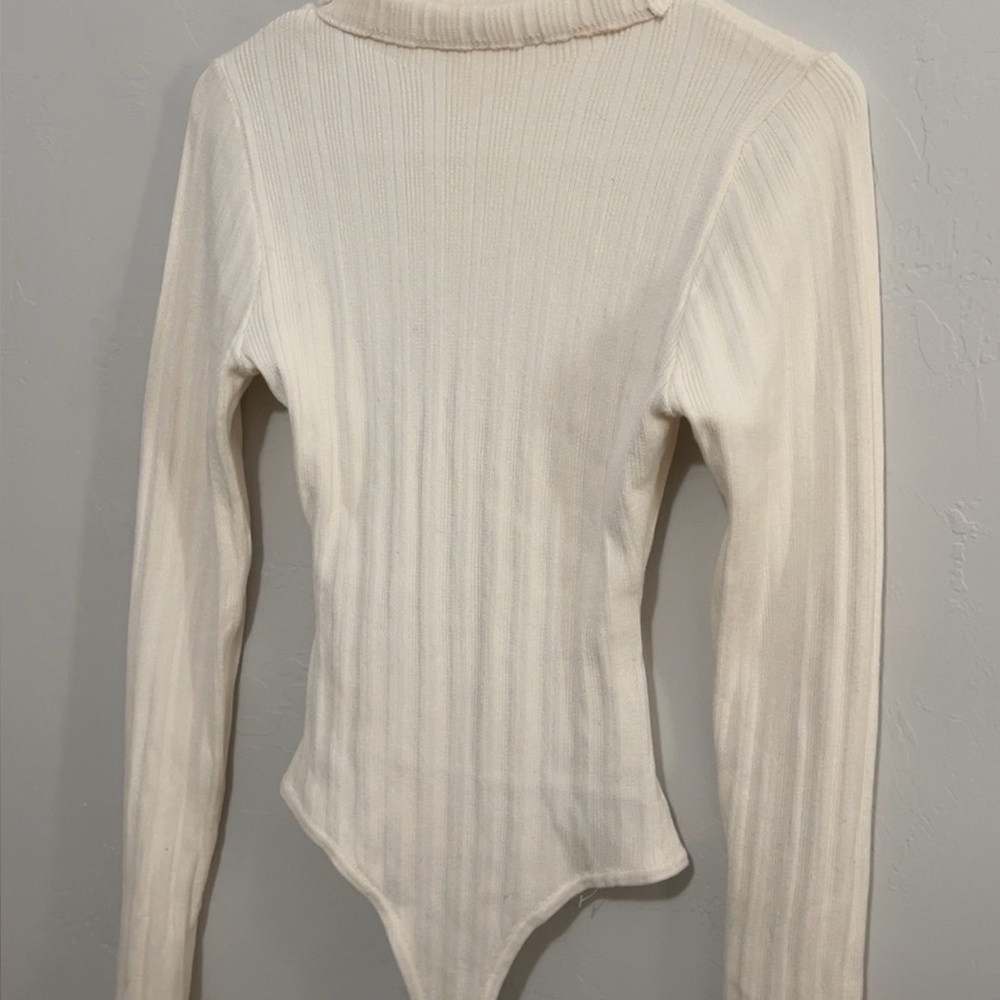 Windsor Cream Ribbed Long Sleeve Bodysuit